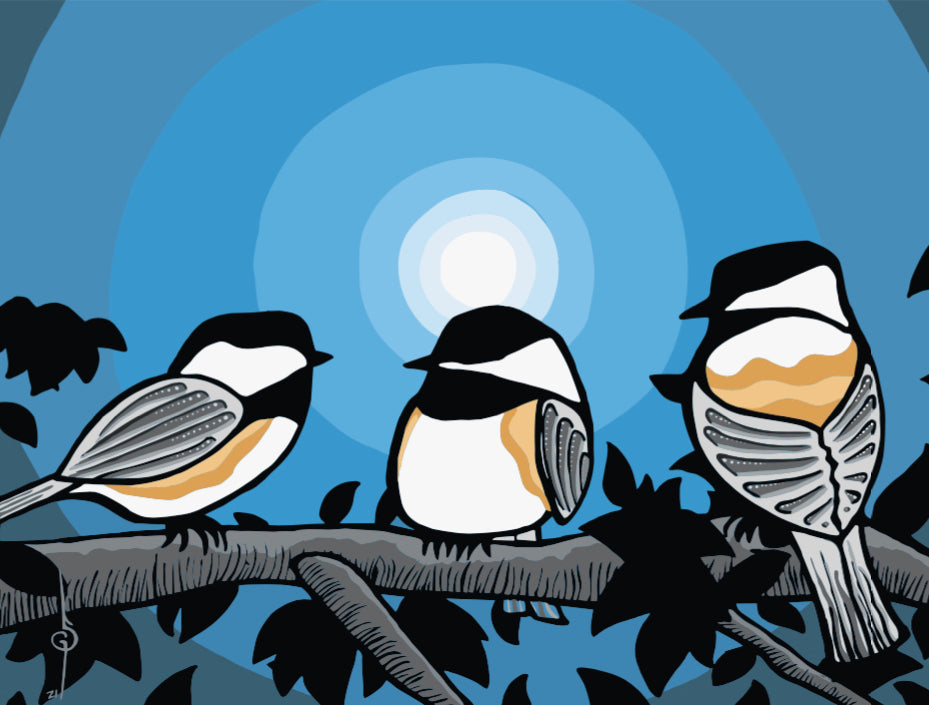 Chickadees Print by Steve Gerow