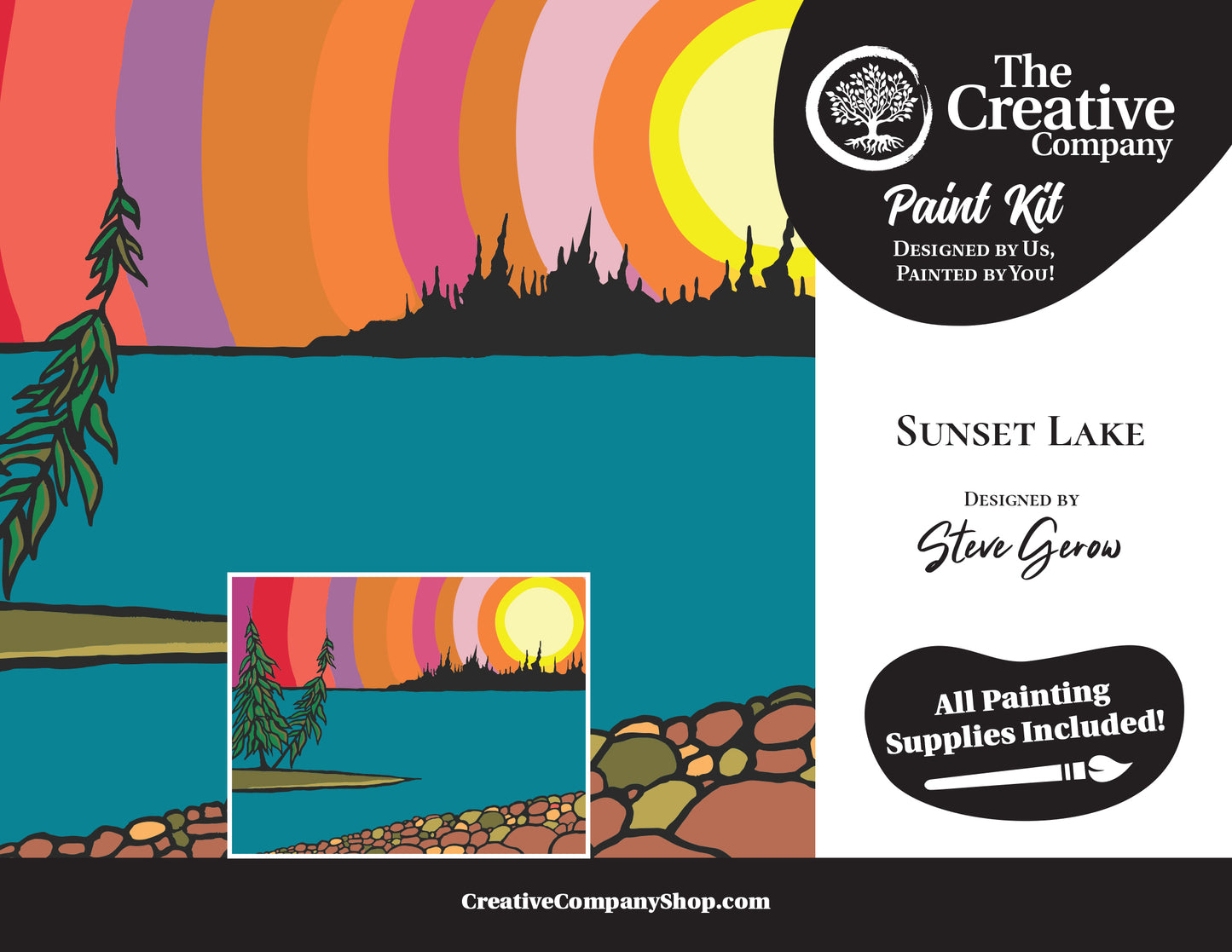 Sunset Lake by Steve Gerow - Paint Kit