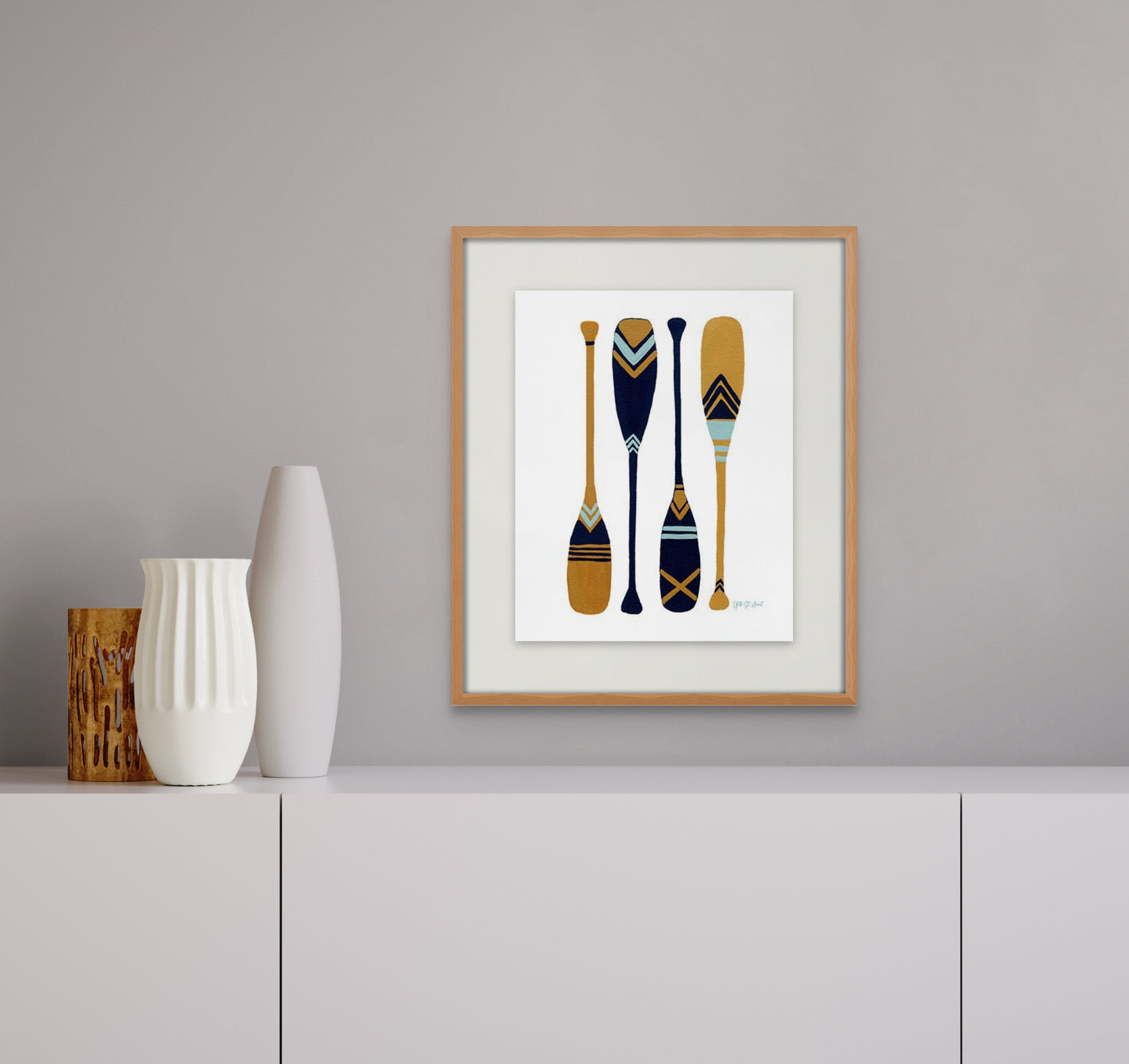 On the Lake - Paddles Print by Yvette St. Amant