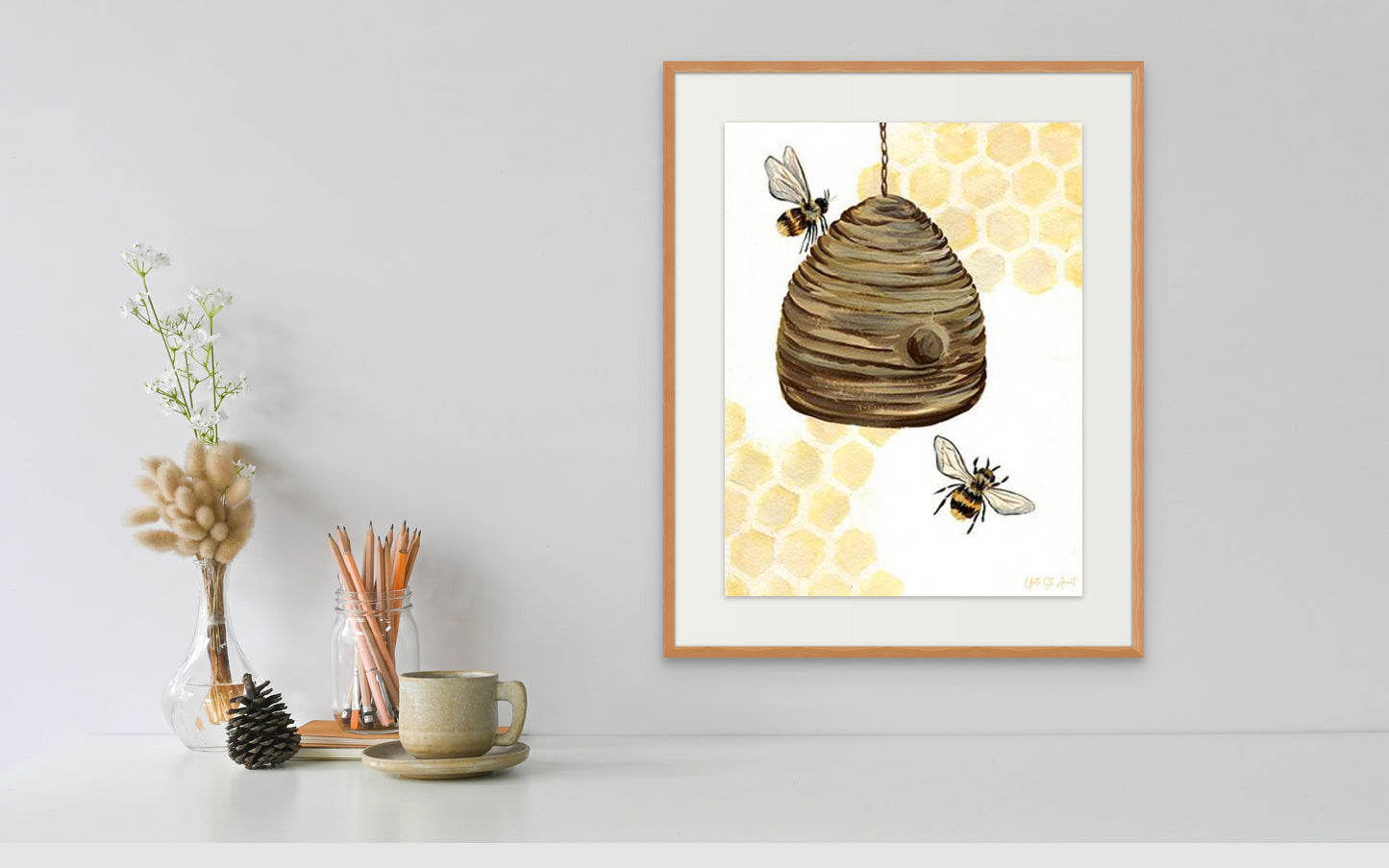 Honeycomb Living I Print by Yvette St. Amant