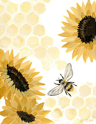 Honeycomb Living II Print by Yvette St. Amant (White Border)
