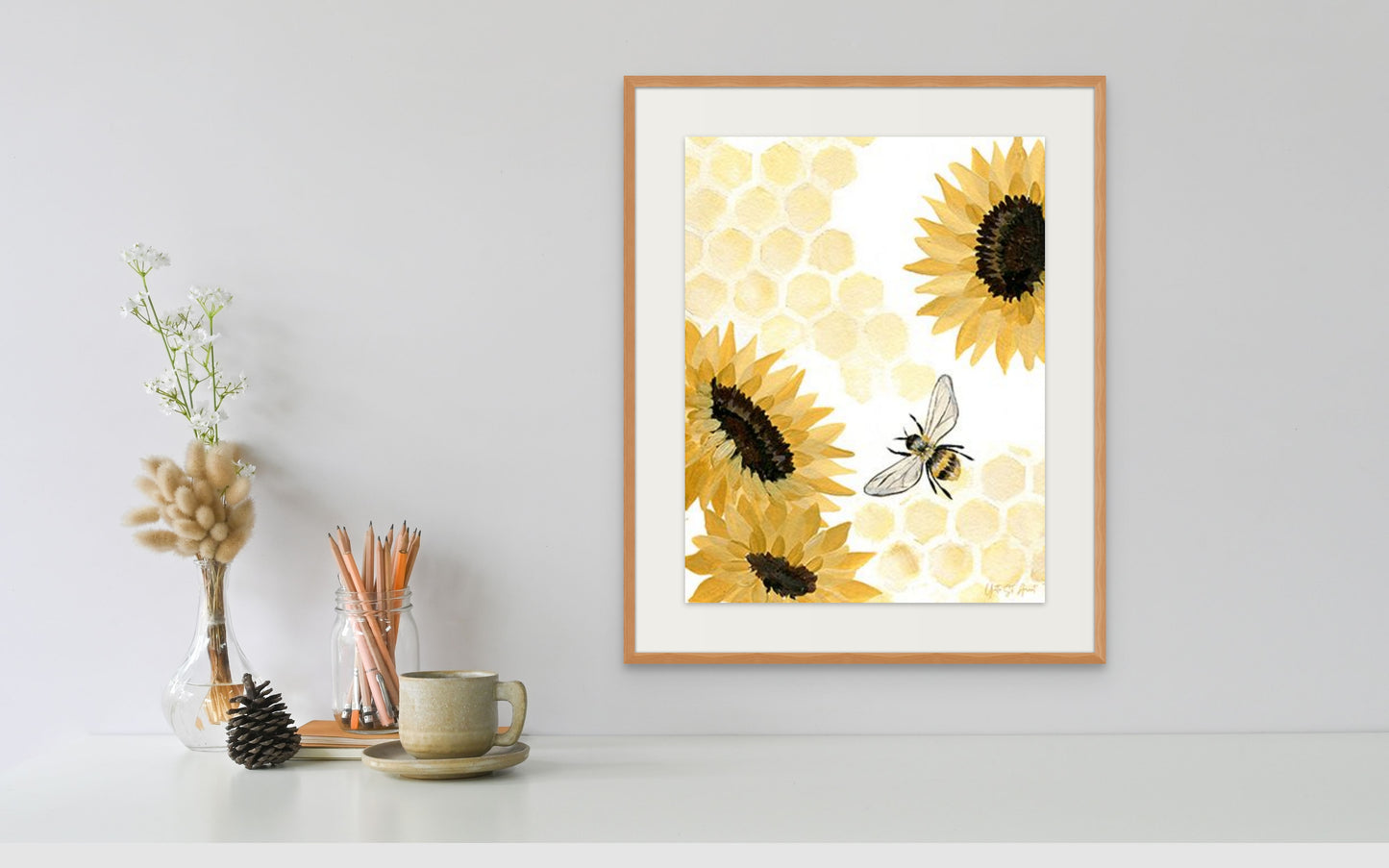 Honeycomb Living II Print by Yvette St. Amant (White Border)