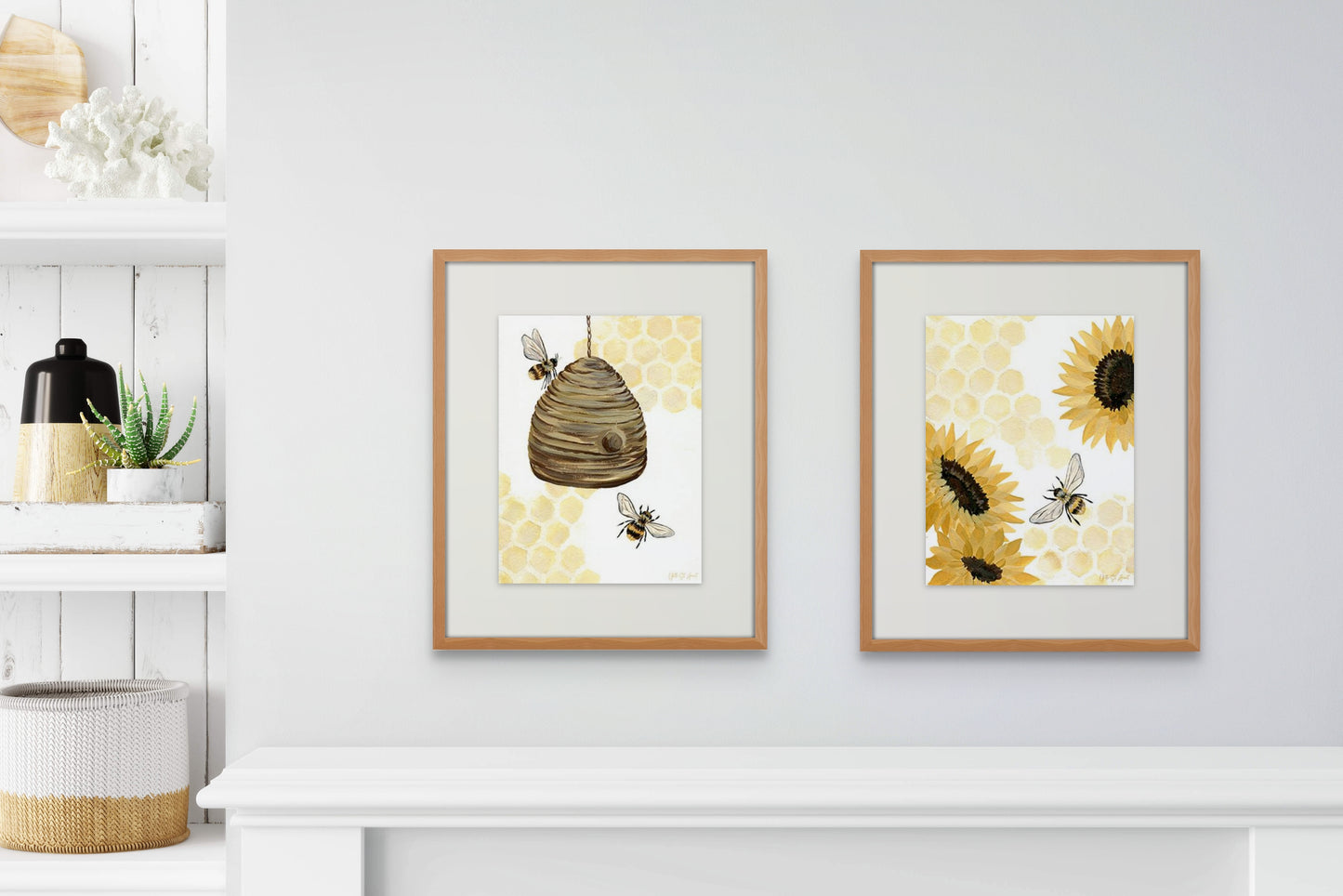 Honeycomb Living II Print by Yvette St. Amant (White Border)