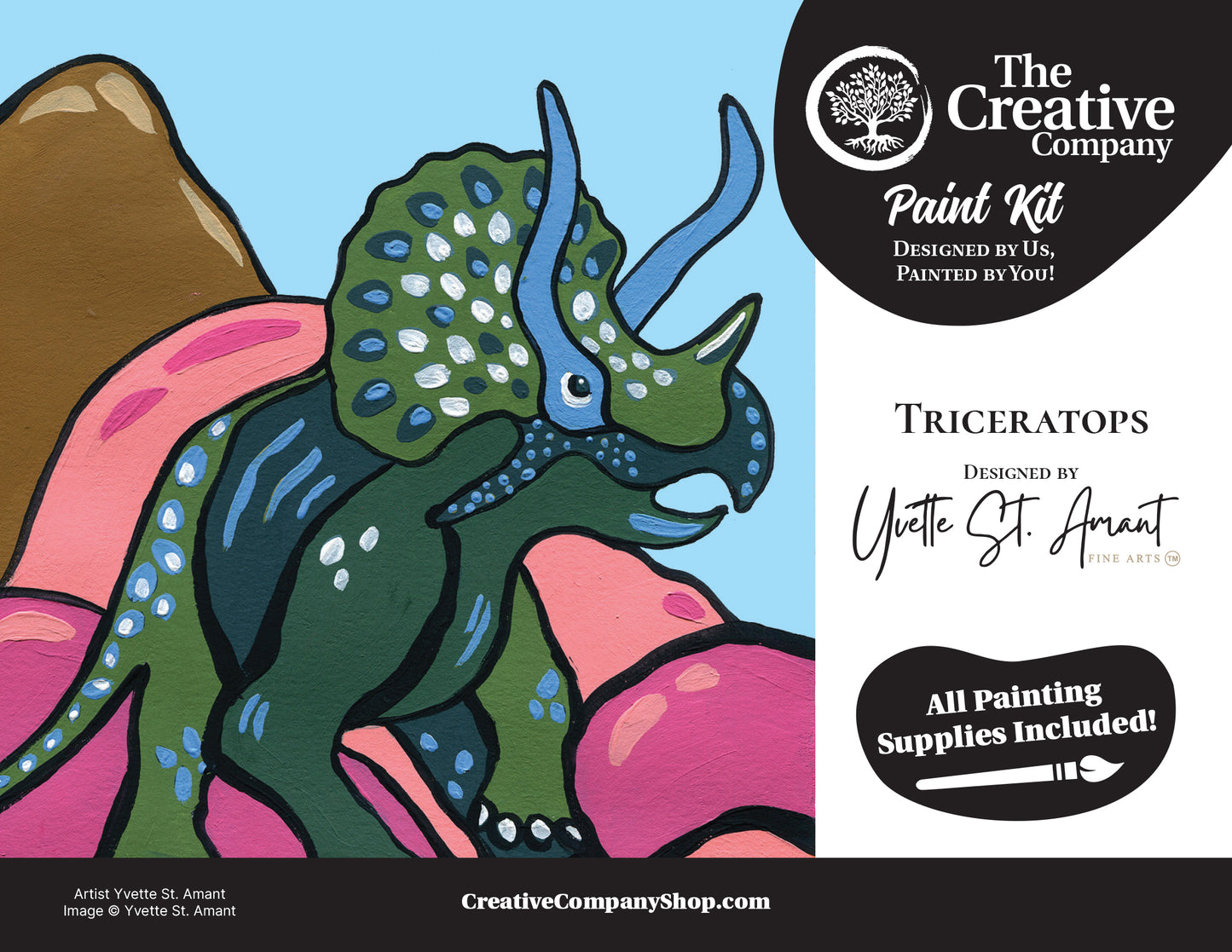 Triceratops By Yvette St. Amant - Paint Kits