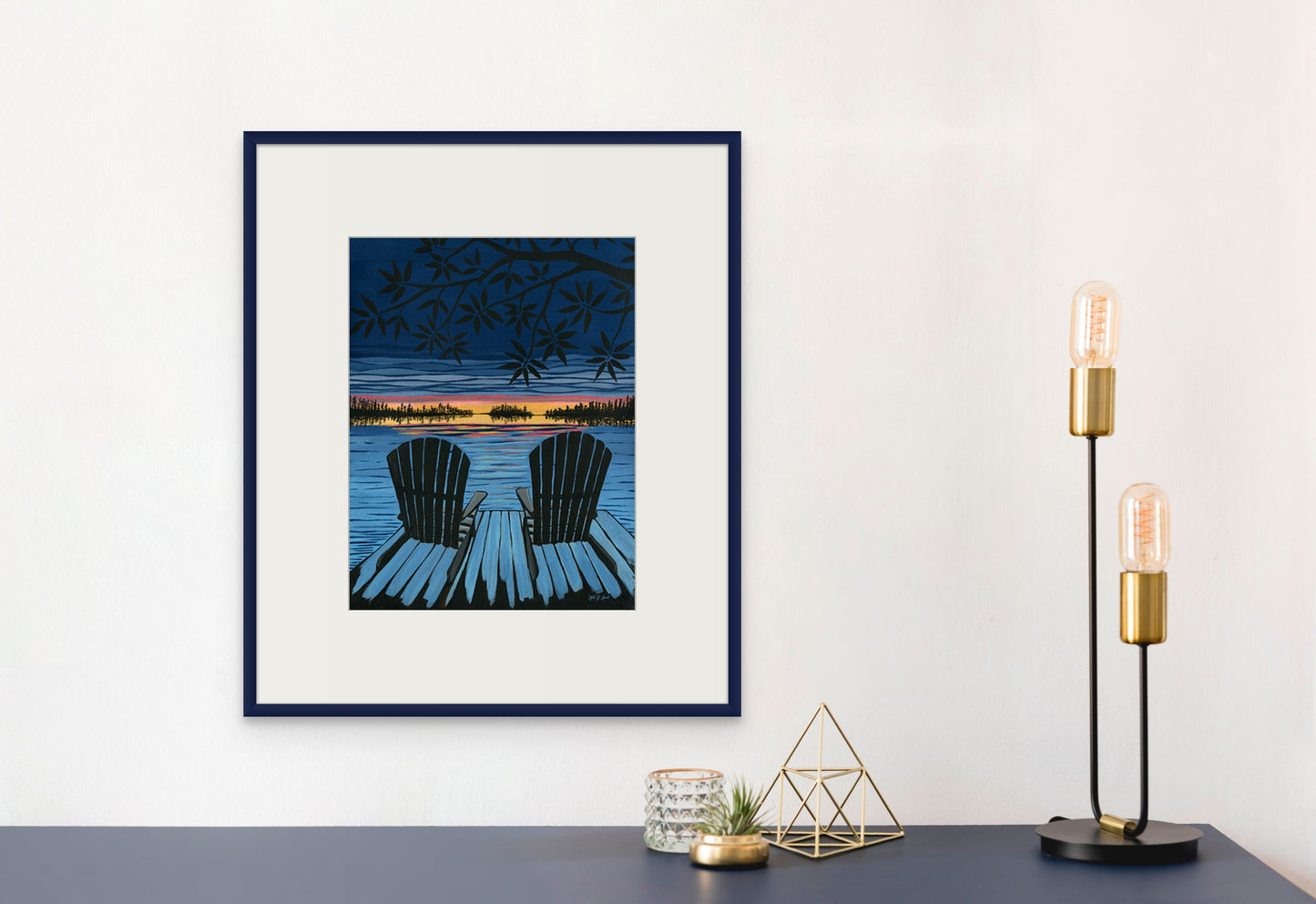 Evening by the Dock Print by Yvette St. Amant (White Border)