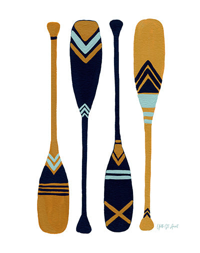 On the Lake - Paddles Print by Yvette St. Amant