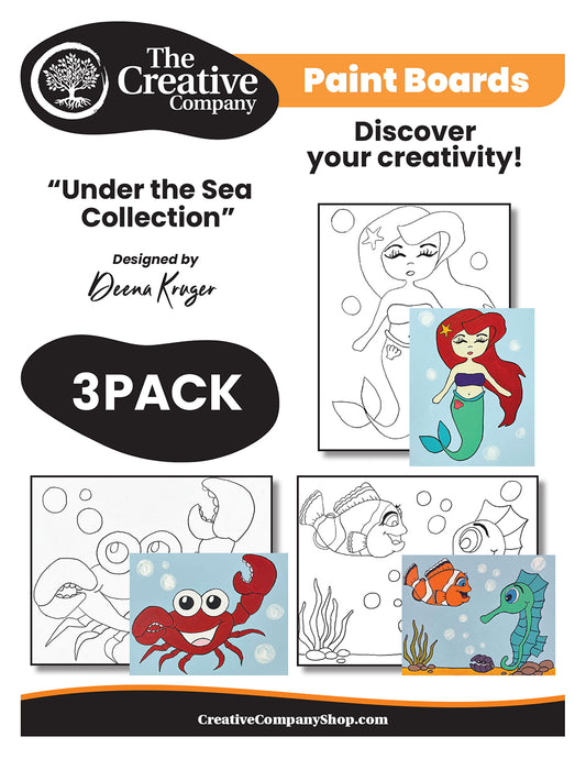 Under the Sea Collection - 3 Pack Canvas Boards - Printed Designs only