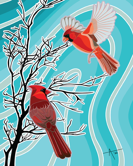Cardinals Print by Angela Jason