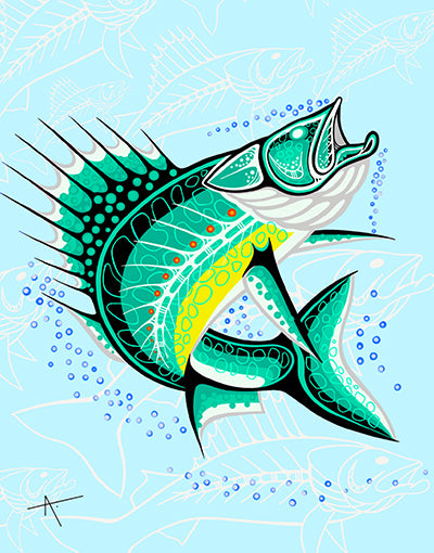 Ogaa (Walleye) Print by Angela Jason