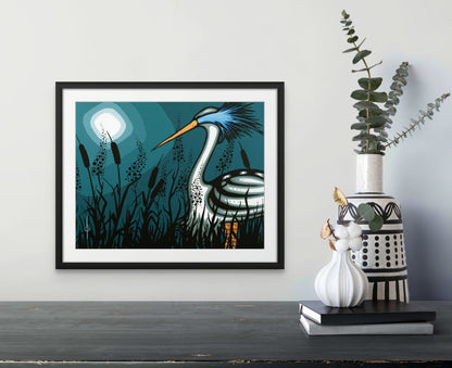 Blue Heron Print by Steve Gerow