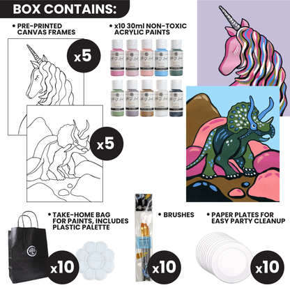 COMBO 10 Pack Birthday Box - Unicorn & Dinosaur (5 each)