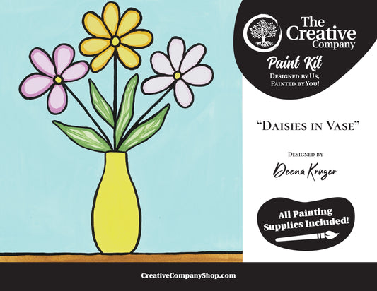 Daisies in Vase by Deena Kruger - Paint Kit