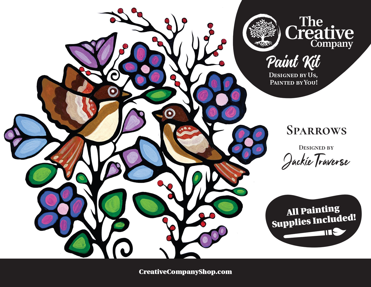 Sparrows by Jackie Traverse - Paint Kit