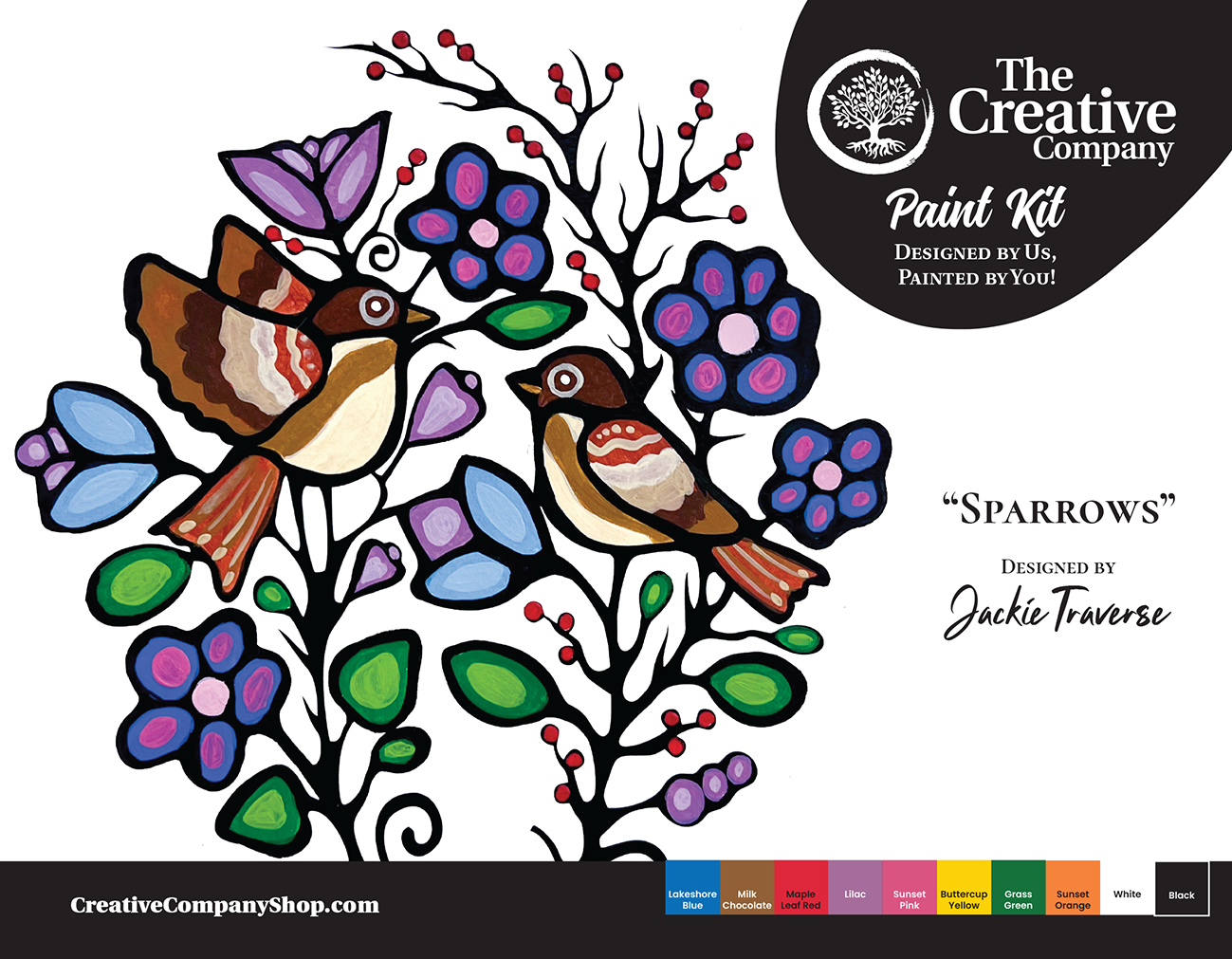 Sparrows by Jackie Traverse - Paint Kit