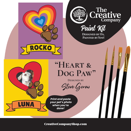 Heart & Dog Paw by Steve Gerow - Paint Kit
