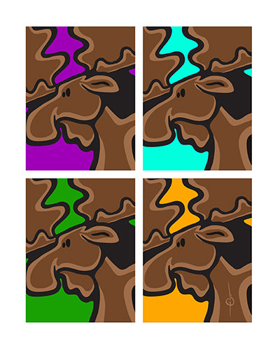 Moose Selfies Print by Steve Gerow