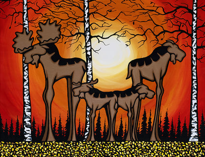 Moose Family Print by Steve Gerow