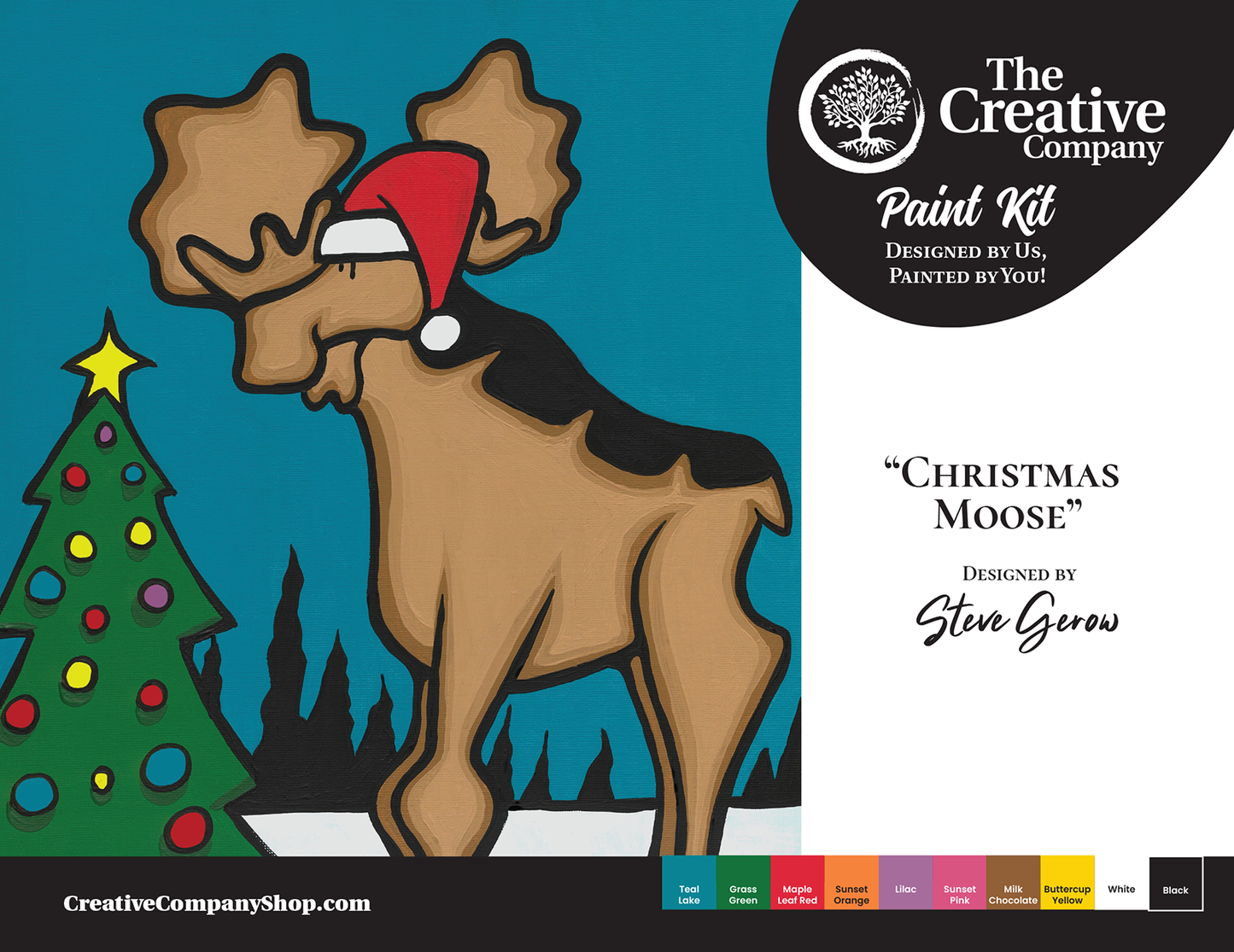 Christmas Moose by Steve Gerow - Paint Kit