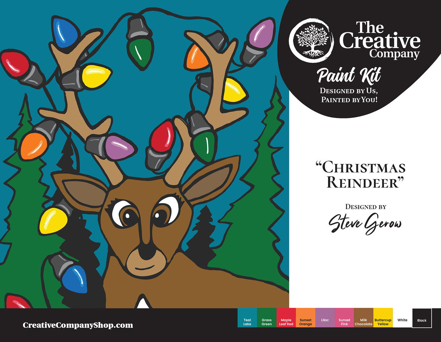 Christmas Reindeer by Steve Gerow - Paint Kit