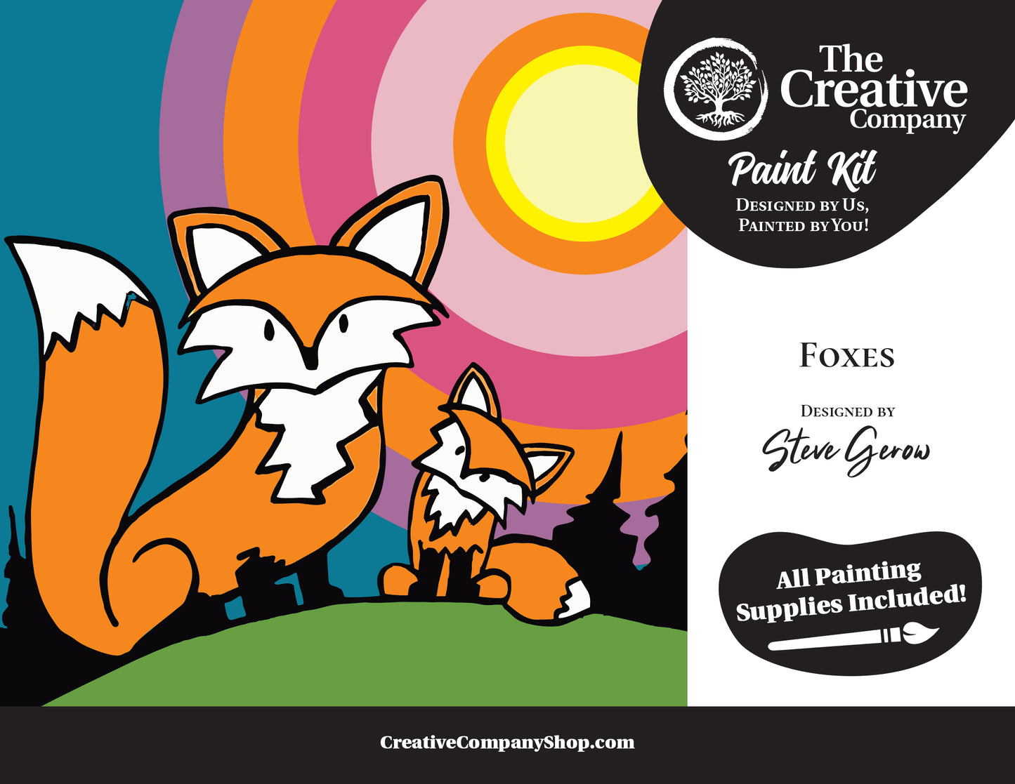 Foxes by Steve Gerow - Paint Kit