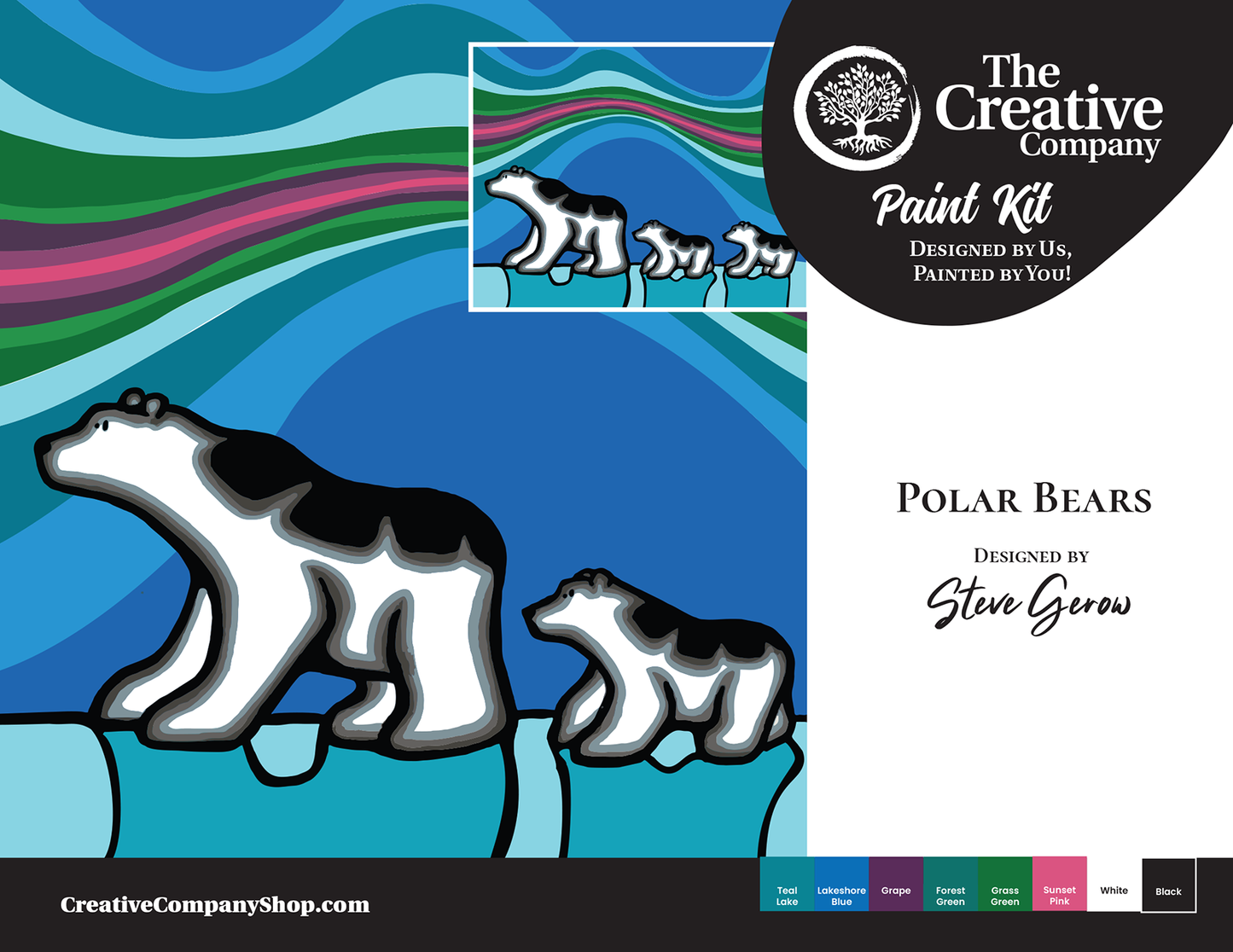 Polar Bears by Steve Gerow - Paint Kit