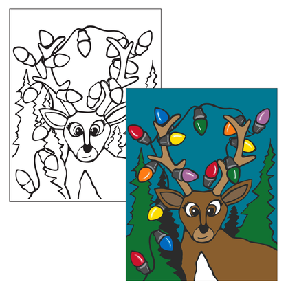 4 PACK Christmas Moose & Reindeer by Steve Gerow - Paint Party in a Box