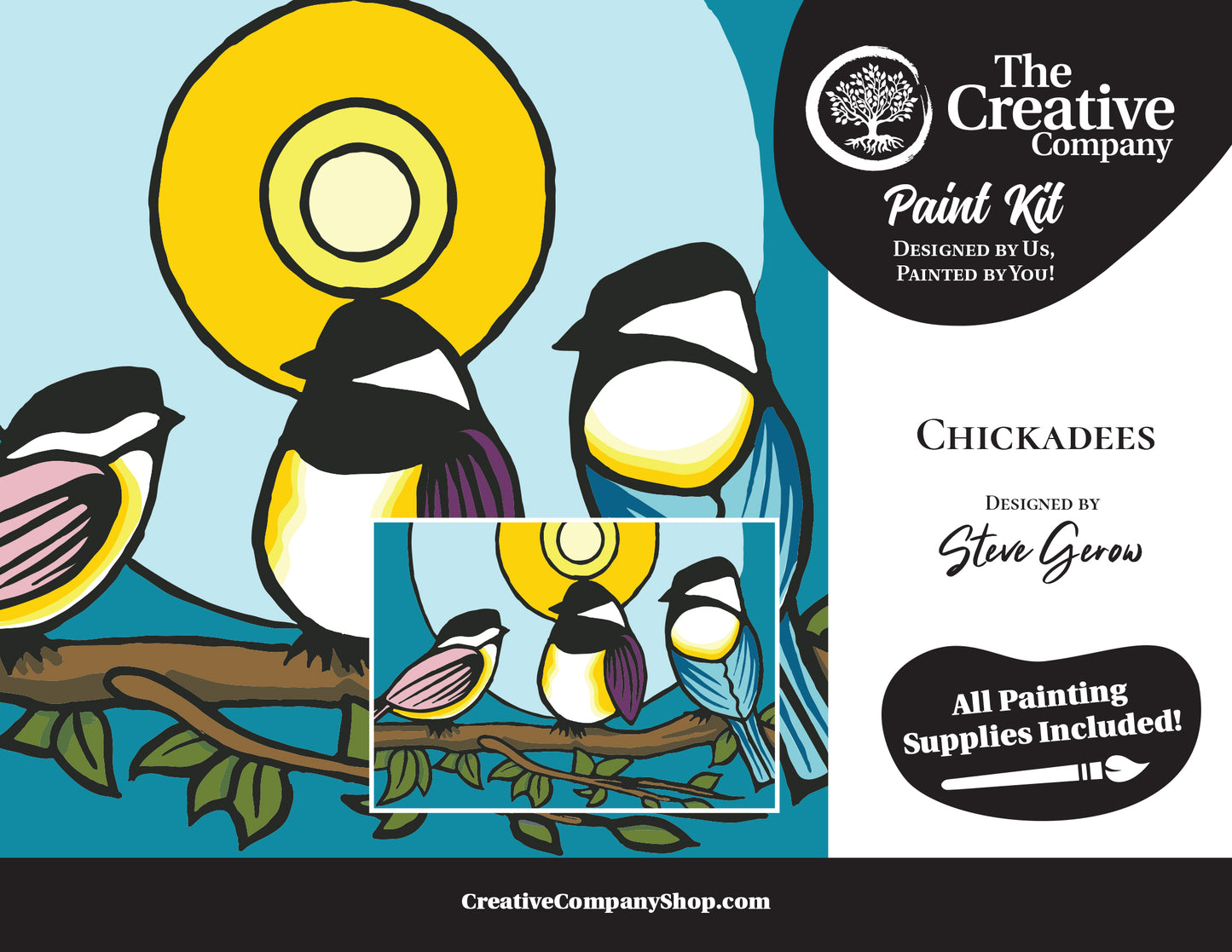Chickadees by Steve Gerow - Paint Kit