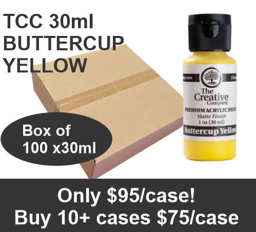 CLEARANCE - BUTTERCUP YELLOW - TCC ACRYLIC PAINTS - 30ml - CASE of 100
