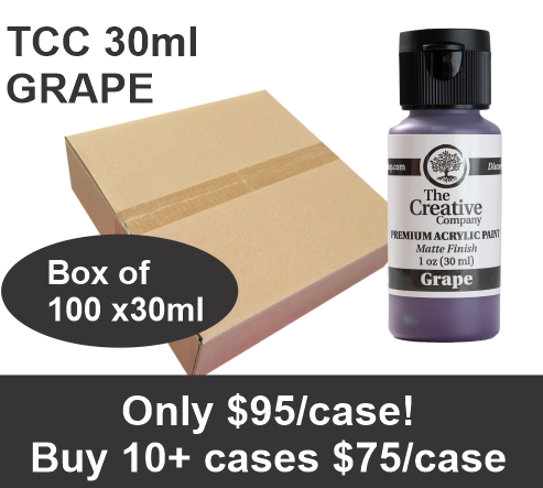 CLEARANCE - GRAPE - TCC ACRYLIC PAINTS - 30ml - CASE of 100