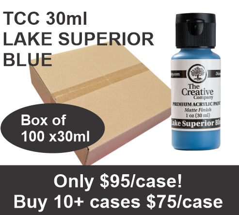 CLEARANCE - LAKE SUPERIOR BLUE - TCC ACRYLIC PAINTS - 30ml - CASE of 100