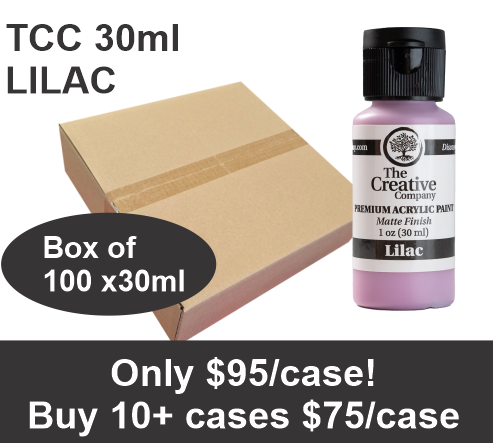 CLEARANCE - LILAC - TCC ACRYLIC PAINTS - 30ml - CASE of 100