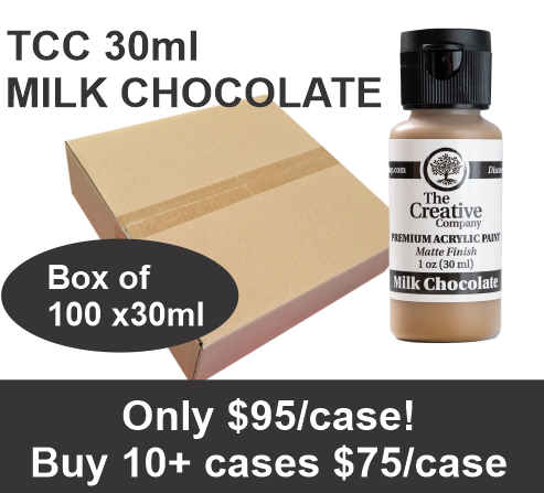 CLEARANCE - MILK CHOCOLATE - TCC ACRYLIC PAINTS - 30ml - CASE of 100