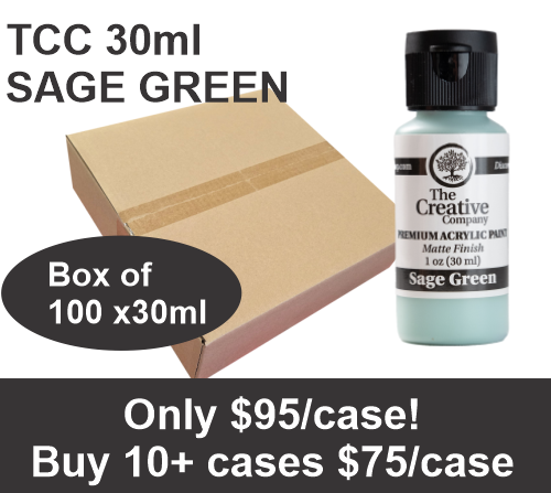 CLEARANCE - SAGE GREEN - TCC ACRYLIC PAINTS - 30ml - CASE of 100