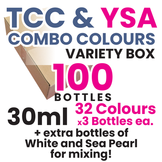 CLEARANCE - TCC & YSA COLOURS COMBO BOX - ACRYLIC PAINTS - 30ml - CASE of 100