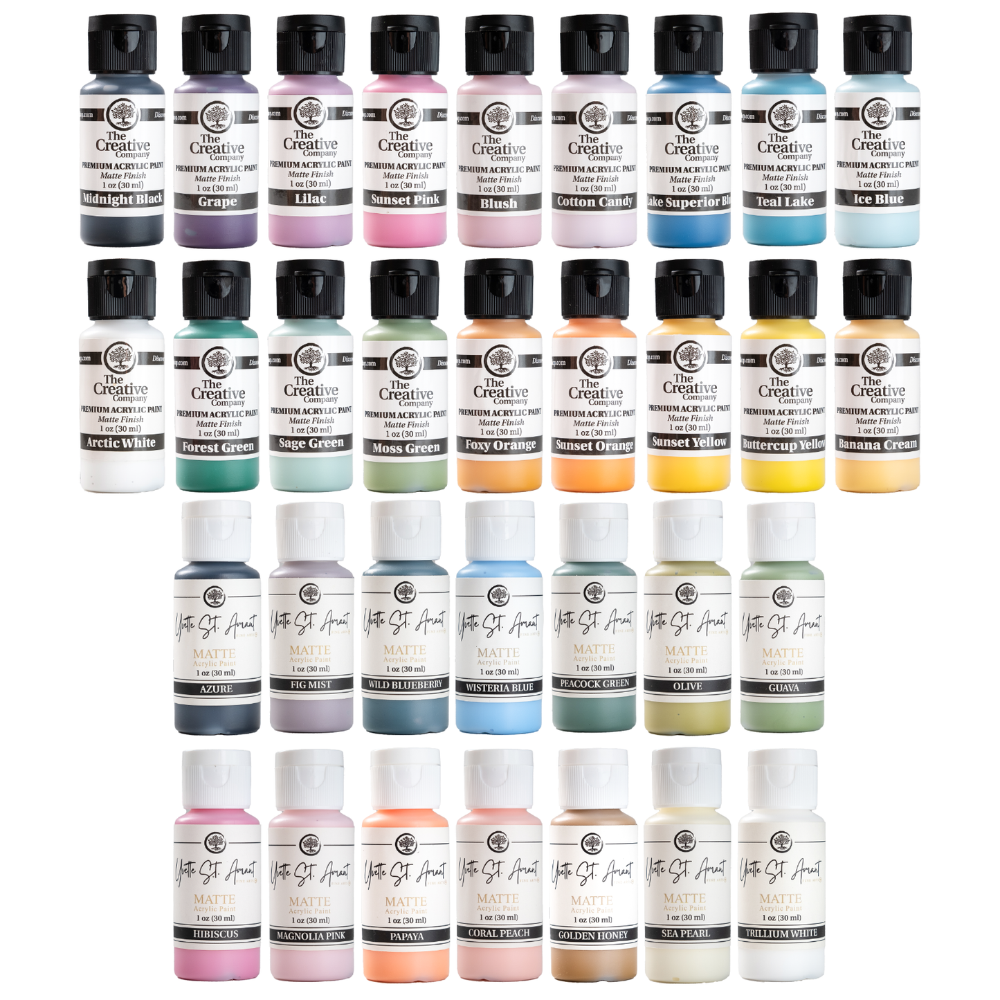 CLEARANCE - TCC & YSA COLOURS COMBO BOX - ACRYLIC PAINTS - 30ml - CASE of 100