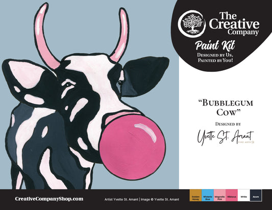 Bubblegum Cow by Yvette St. Amant - Paint kit