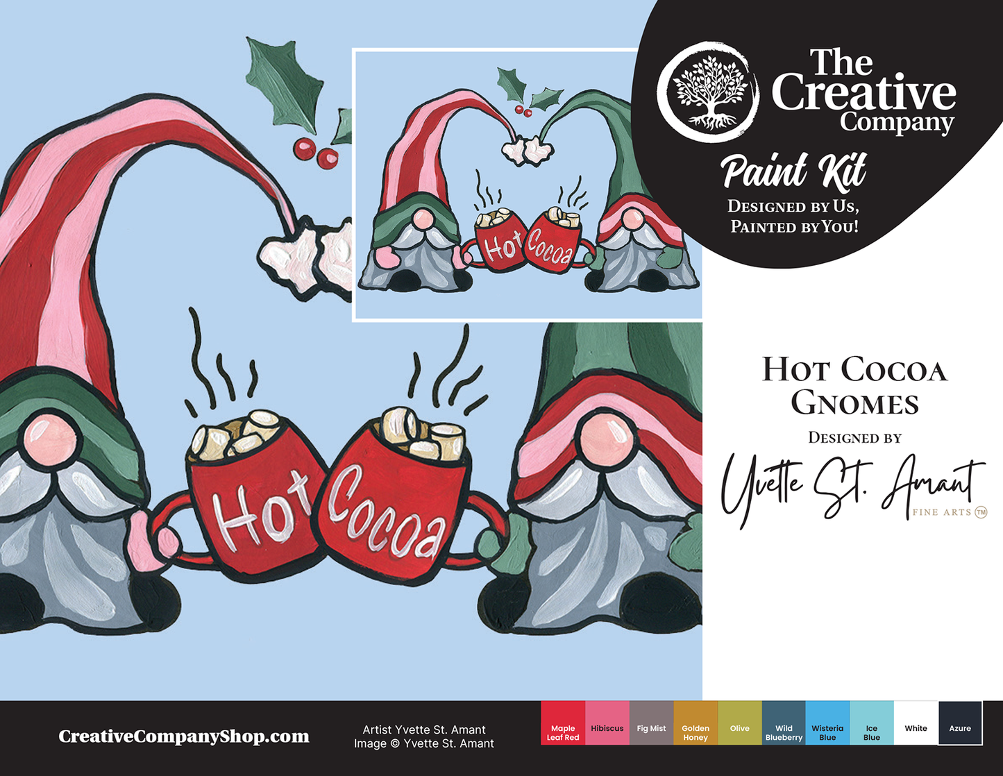 Hot Cocoa Gnomes by Yvette St. Amant - Paint Kits