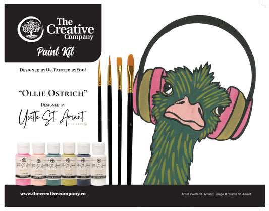 Ollie Ostrich by Yvette St. Amant - Paint Kit
