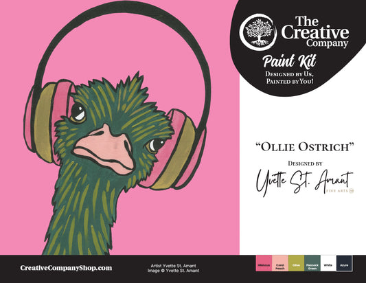 Ollie Ostrich by Yvette St. Amant - Paint Kit