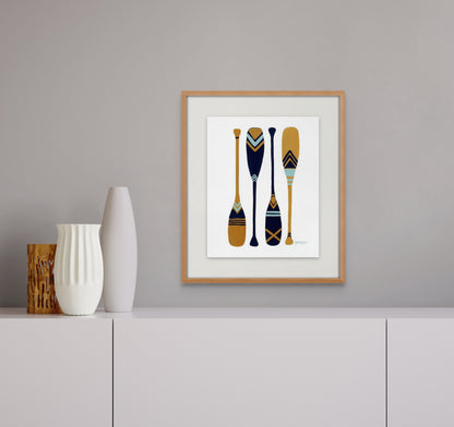 On the Lake - Paddles Print by Yvette St. Amant