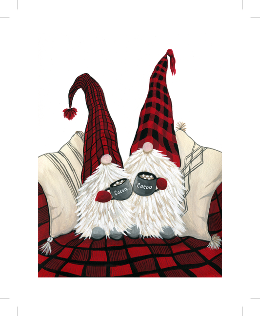 Christmas Gnomes Cocoa Party II Print by Yvette St. Amant
