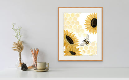 Honeycomb Living II Print by Yvette St. Amant (White Border)