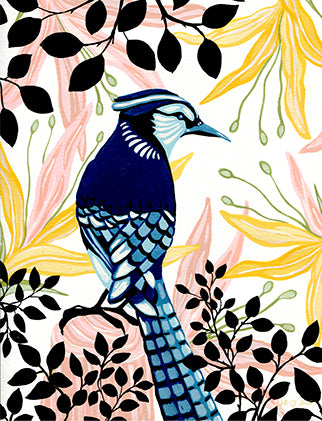 Blue Jay in Spring Print by Yvette St. Amant