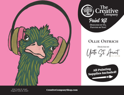 Ollie Ostrich by Yvette St. Amant - Paint Kit