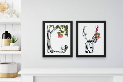 Elk Parade Print by Yvette St.Amant (White Border)