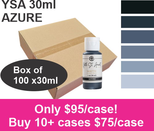 CLEARANCE - AZURE - YSA ACRYLIC PAINTS - 30ml - CASE of 100