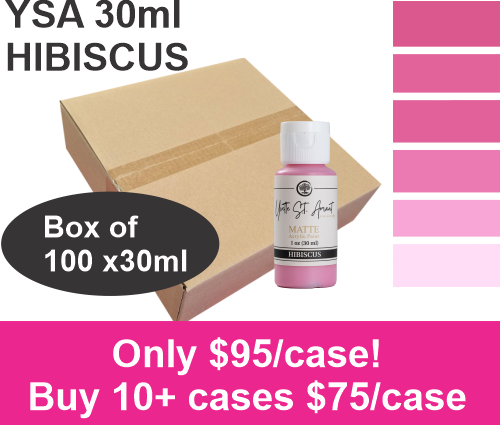 CLEARANCE - HIBISCUS - YSA ACRYLIC PAINTS - 30ml - CASE of 100