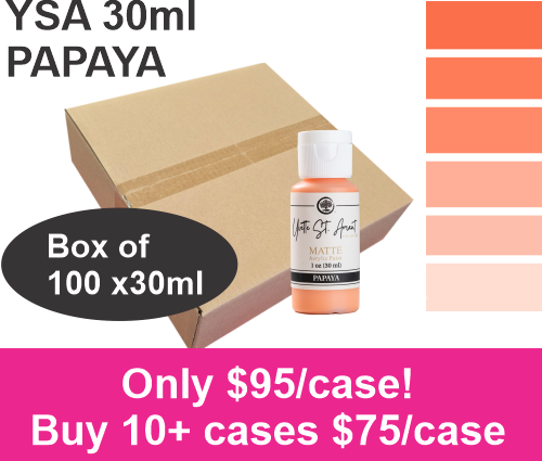 CLEARANCE - PAPAYA - YSA ACRYLIC PAINTS - 30ml - CASE of 100