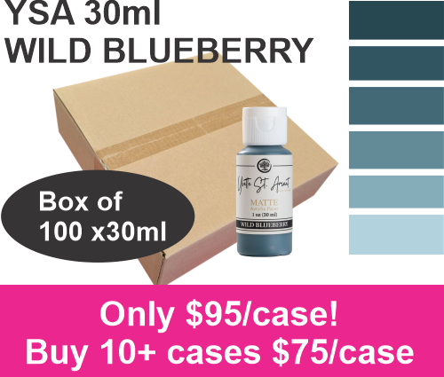 CLEARANCE - WILD BLUEBERRY - YSA ACRYLIC PAINTS - 30ml - CASE of 100
