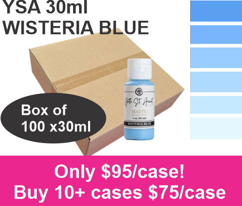 CLEARANCE - WISTERIA BLUE - YSA ACRYLIC PAINTS - 30ml - CASE of 100